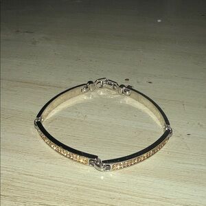 Christian Dior Silver Bracelet with Champagne Crystal accents